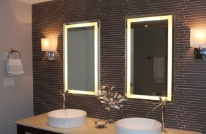 Mirror with light for bathroom